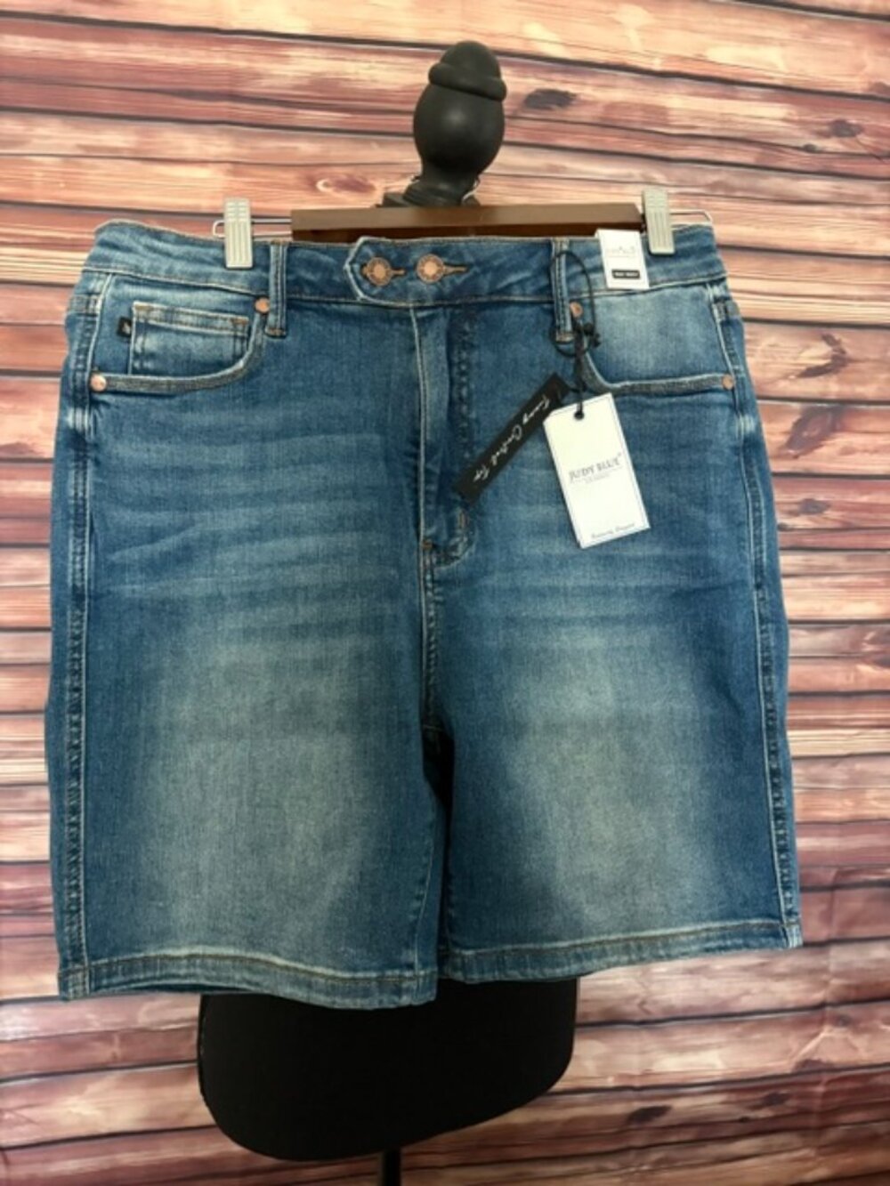 Judy Blue High Waist Tummy Control Double Button Bermuda Shorts XL NWT